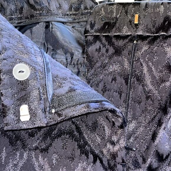 Chico’s Diamond Jacquard Trouser Ankle Pants Wmn’s Sz 1.5 M 10 Black - Picture 9 of 13